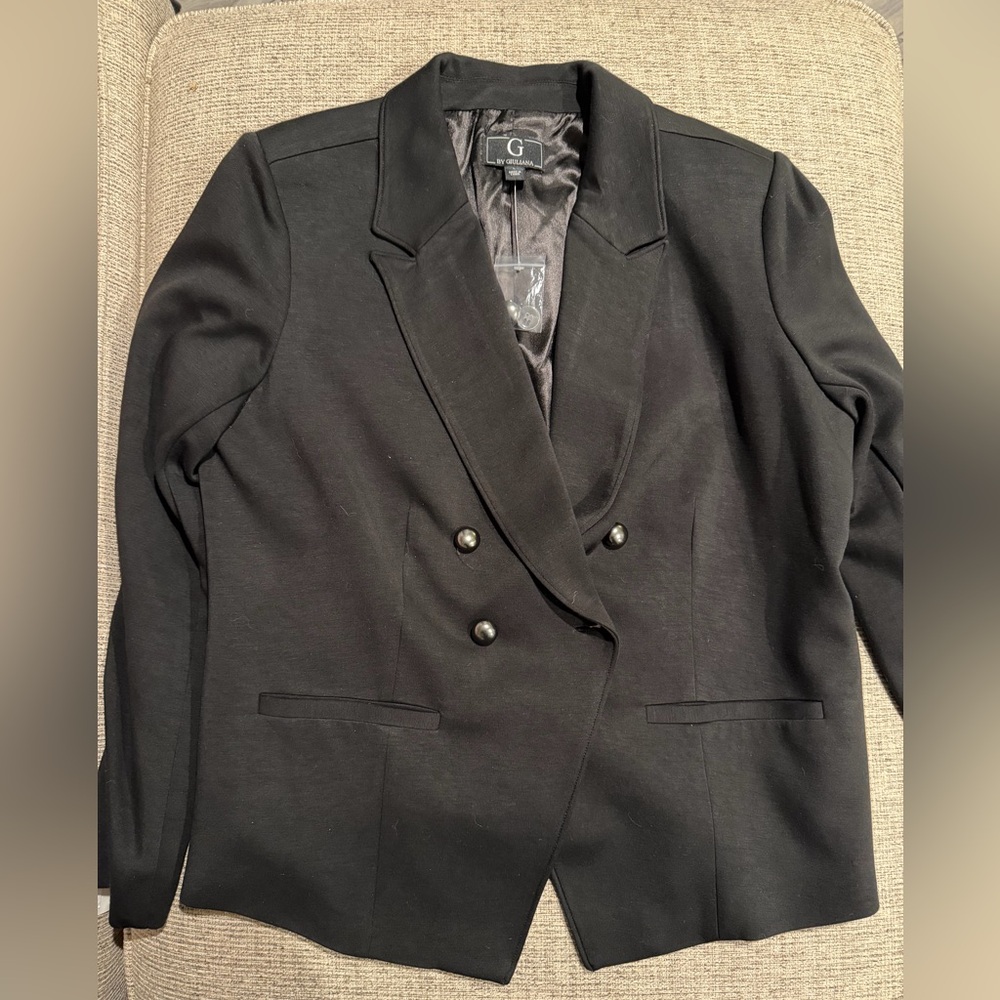 G by Giuliana Black Double Breasted Blazer Size L NWT